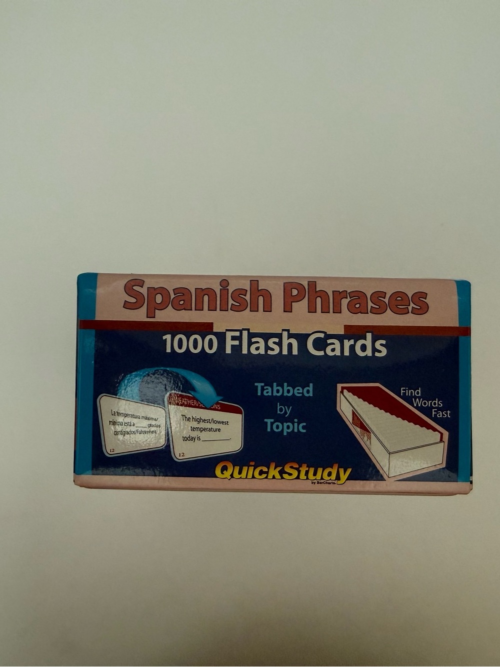 QuickStudy Spanish Phrases Flash Cards 1000 Cards